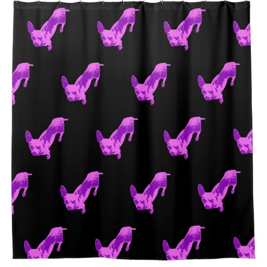 Roze edel pop douchegordijn (Voorkant)