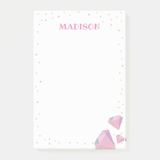 Roze edelsteen Post it Note (Voorkant)