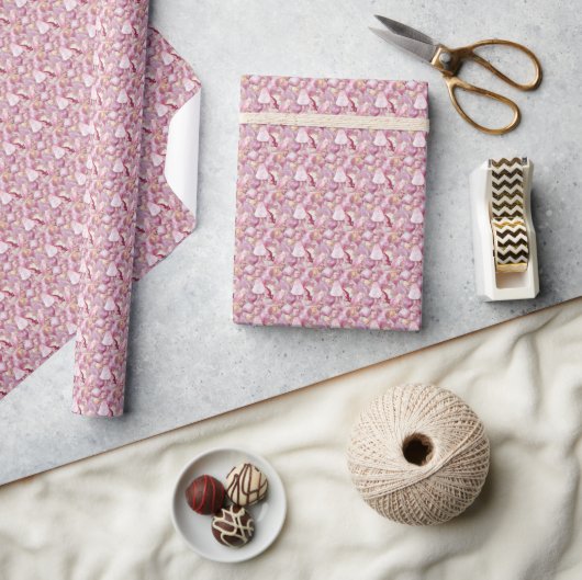Roze edelstenen  cadeaupapier (Crafts)