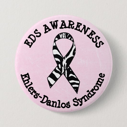 Roze EDS Awareness Ribbon Button (Voorkant)