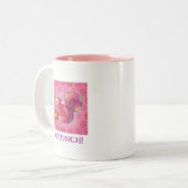 Roze eekhoorn 2-toon Mok (linkergreep) (Voorkant links)