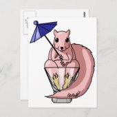 Roze eekhoorn briefkaart (Voorkant / Achterkant)