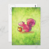 Roze eekhoorn Briefkaart (Voorkant / Achterkant)