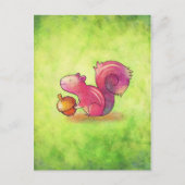 Roze eekhoorn Briefkaart (Voorkant)