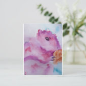 Roze eekhoorn briefkaart (Staand voorkant)