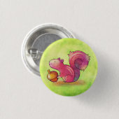 Roze eekhoorn Button (Voorkant /achterkant)
