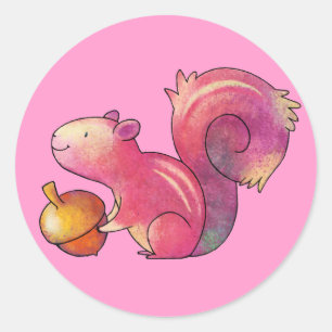 Roze eekhoorn Kleine Stickers