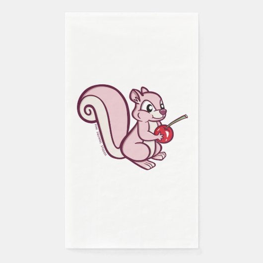 Roze Eekhoorn Lange Servet (Voorkant)