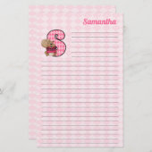 Roze eekhoorn Mongram Letter S met daarop de naam Briefpapier (Voorkant / Achterkant)