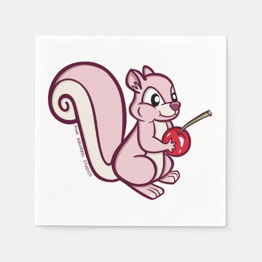 Roze Eekhoorn Servet (Voorkant)