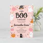 Roze een beetje boe Baby shower Kaart (Staand voorkant)