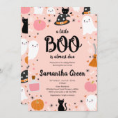 Roze een beetje boe Baby shower Kaart (Voorkant / Achterkant)