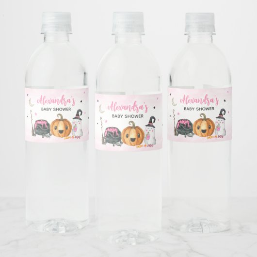 Roze een beetje boe Baby shower Waterfles Etiket (Flessen)