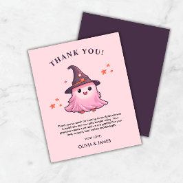 Roze Een beetje Boo Baby shower Dank u kaart