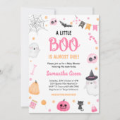 Roze een beetje Boo Baby shower Halloween Uitnodig Kaart (Voorkant)