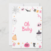 Roze een beetje Boo Baby shower Halloween Uitnodig Kaart (Achterkant)