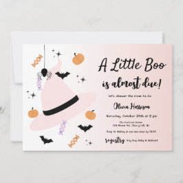 Roze een beetje boor Halloween Baby shower uitnodi Kaart