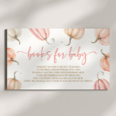 Roze een beetje pompoen Baby shower boeken voor Ba Informatiekaartje