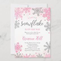 Roze een beetje sneeuwvlok Baby shower