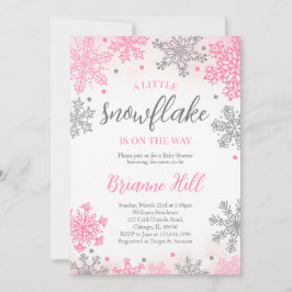 Roze een beetje sneeuwvlok Baby shower Kaart