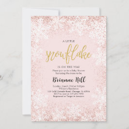 Roze een beetje sneeuwvlok Baby shower Kaart