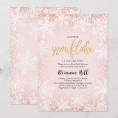 Roze een beetje sneeuwvlok Baby shower Kaart (Voorkant / Achterkant)