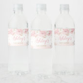 Roze een beetje sneeuwvlok Baby shower Waterfles Etiket (Flessen)