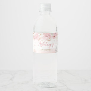 Roze een beetje sneeuwvlok Baby shower Waterfles Etiket
