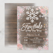 Roze Een beetje sneeuwvlok is onderweg naar het ba Kaart (Voorkant / Achterkant)