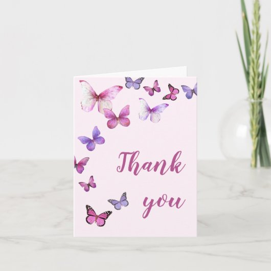 Roze een beetje vlinder blanco binnen (Voorkant)