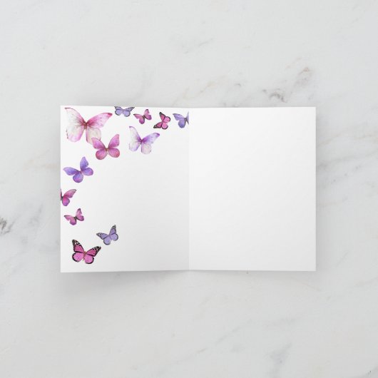 Roze een beetje vlinder blanco binnen (Binnen)