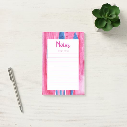 Roze een blauwe Waterverf Post-it Nota's Post-it® Notes (Kantoor)