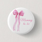 Roze een boog Baby shower - mama te zijn Ronde Button 3,2 Cm (Voorkant)