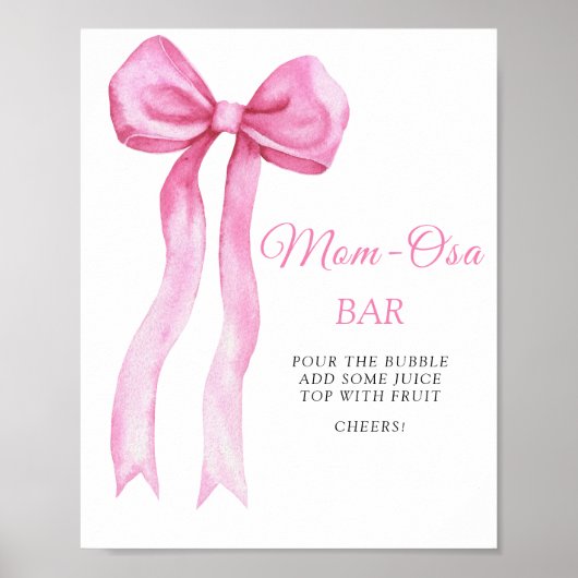 Roze een boog baby shower - Mom-osa bar Poster (Voorkant)