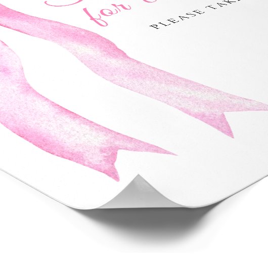 Roze een boog - bedankt voor uw komst poster (Hoek)