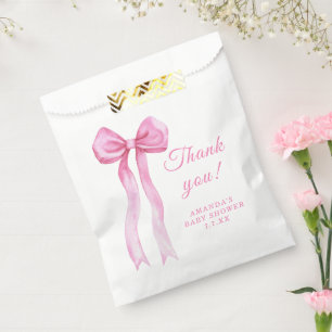 Roze een boog Het is Meisje Baby shower Dank u Bedankzakje