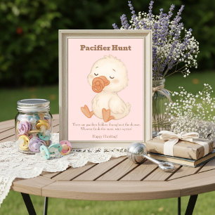 Roze Een Domme Gans Fopspeen Jacht Baby Shower Kaart