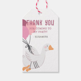 Roze Een Gekke Gans 1e Verjaardag Party Favoriet Cadeaulabel