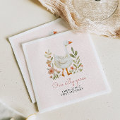 Roze Een Gekke Gans Verjaardag Servet