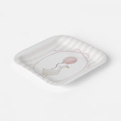 Roze Een Gekke Goose Paper Borden Papieren Bordje (Gebogen)