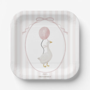 Roze Een Gekke Goose Paper Borden Papieren Bordje