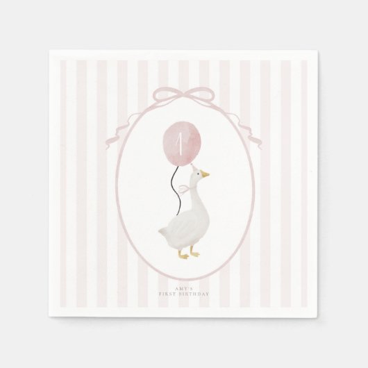 Roze Een Gekke Goose servetten (Voorkant)