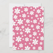 Roze een groovy Girl Retro Regenbow Eerste verjaar Kaart (Achterkant)