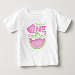 Roze Eén in een Meloen 1e Verjaardag Baby T-Shirt