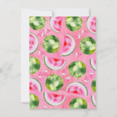 Roze één in een meloen verjaardag bedankkaart kaart (Achterkant)