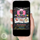 Roze Een Jaar In Een Flash Eerste Verjaardagsfoto Kaart