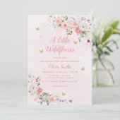 Roze een klein Baby shower van de Boho Girl-bloem Kaart (Staand voorkant)