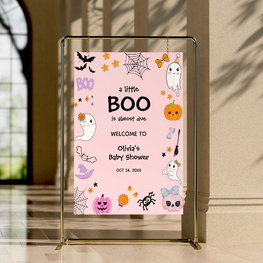 Roze Een Klein Boe Halloween Baby Shower Welkom  Poster