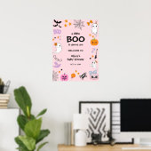Roze Een Klein Boe Halloween Baby Shower Welkom  Poster (Thuiskantoor)