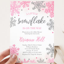 Roze 'Een Klein Sneeuwvlokje' Baby Shower